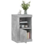 vidaXL Armoire latérale avec lumières LED gris béton bois d'ingénierie