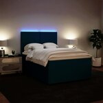 vidaXL Sommier à lattes de lit et matelas bleu 140x200 cm velours