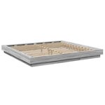 vidaXL Cadre de lit avec lumières LED sonoma gris 180x200 cm