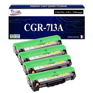 T3AZUR -4x Toners compatibles avec Canon 713 (1871B002) pour Canon LBP-3250  LBP3250