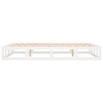 vidaXL Cadre de lit sans matelas blanc 135x190 cm bois massif