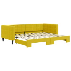 vidaXL Lit de jour avec lit gigogne jaune 90x200 cm velours