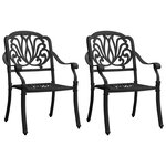 Ensemble de bistro jardin meuble extérieur terrasse 3 pièces aluminium coulé noir 02_0013511