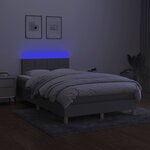 vidaXL Sommier à lattes de lit matelas LED gris clair 120x190 cm tissu
