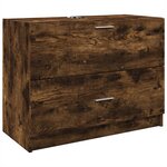 vidaXL Meuble d'évier chêne fumé 78x37x59 cm bois d'ingénierie