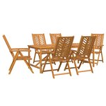 vidaXL Ensemble de salle à manger pour jardin 7 Pièces Marron