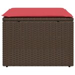 vidaXL Tabouret de jardin avec coussin Marron 55x55x37 cm Résine tressée