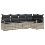 vidaXL Ensemble de canapé de jardin avec coussin 5 Pièces Gris clair