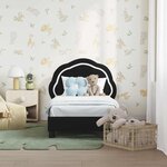 vidaXL Cadre de lit pour tout-petit avec tête de lit Noir 70 x 140 cm