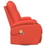 vidaXL Fauteuil à bascule de massage Rouge Similicuir