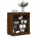 vidaXL Buffet avec lumières LED chêne marron 60 5x37x67 cm