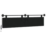 vidaXL Tête de lit suspendue Avec lumière LED Noir Tissu