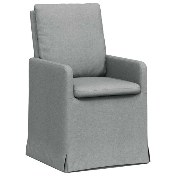 vidaXL Chaises de salle à manger 2 pc tissu Gris clair 57 x 67 x 98 cm
