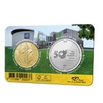 Pièce de monnaie 50 cent + médaille Vincent Van Gogh Pays-Bas 2023 BU en coincard