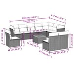 vidaXL Salon de jardin 11 Pièces avec coussins gris résine tressée