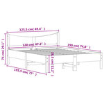 vidaXL Cadre de lit sans matelas 120x190 cm bois de pin massif