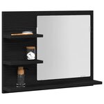 vidaXL Miroir de salle de bain chêne noir 60x10 5x45cm bois ingénierie