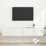 vidaXL Meuble TV mural 2 Pièces Blanc 60 x 31 x 29.5 cm Bois d'ingénierie