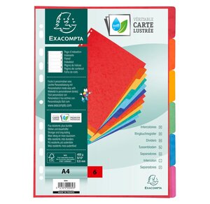 EXACOMPTA Intercalaires en carte lustrée 5/10e 400 grammes