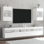 vidaXL Meubles TV muraux avec lumières LED 2 Pièces blanc 40x30x60 5 cm