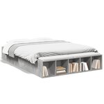 vidaXL Cadre de lit gris béton 140x190 cm bois d'ingénierie