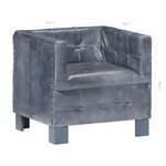 vidaXL Chaise cabriolet Gris cuir véritable