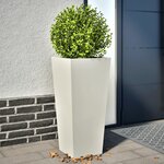 vidaXL Jardinières 2 Pièces blanc 35x35x75 cm acier