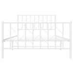 vidaXL Cadre de lit métal sans matelas et pied de lit blanc 107x203 cm
