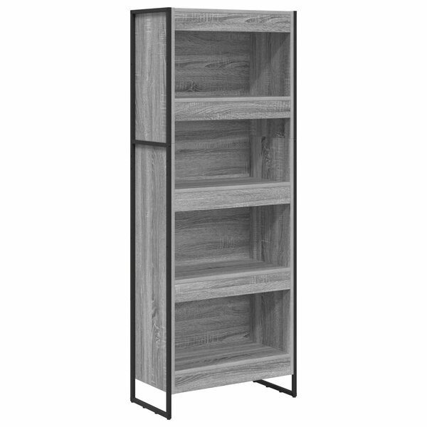 vidaXL Bibliothèque Gris Sonoma 80 x 30 x 155 cm Bois d'ingénierie