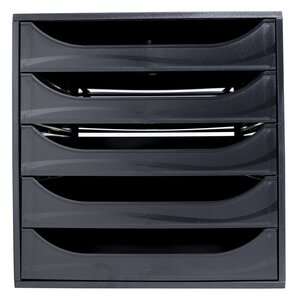 Module de classement Ecobox+ Ecoblack 5 tiroirs - Noir EXACOMPTA