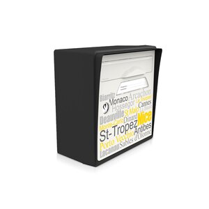 Boîte aux lettres compacte noire – "Sous le soleil" – fabriquée en France – en résine – ne rouille pas – porte interchangeable