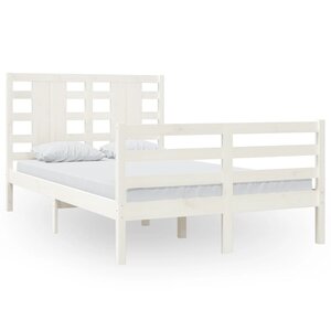 vidaXL Cadre de lit Blanc Bois de pin massif 120x200 cm