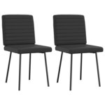 vidaXL Chaises à manger lot de 2 noir similicuir