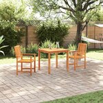 vidaXL Ensemble de salle à manger pour jardin 3 Pièces Marron
