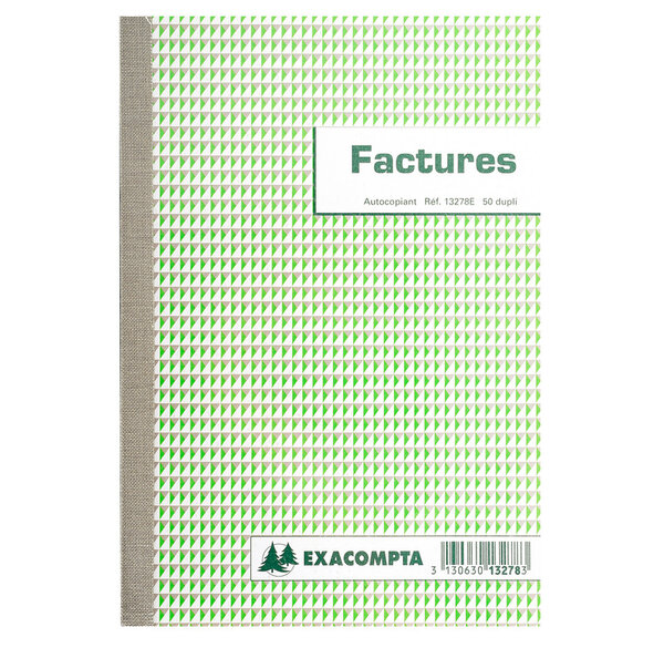 Manifold Factures 210 x 148 mm dupli autocopiant 50 feuillets x 10 EXACOMPTA