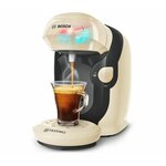 Machine a café multi-boissons compacte tassimo style - bosch tas1107 - coloris vanille - 40 boissons - 0 7l - 1400w