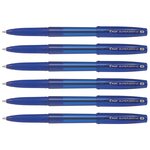 Stylo à bille SUPER GRIP G avec capuchon pointe moyenne bleu x 6 PILOT