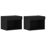 Étagère Flottante vidaXL 2 Pièces Chêne Noir 40x28 5x40 cm Bois d'ingénierie