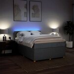 vidaXL Sommier à lattes de lit avec matelas Gris foncé 140x200cm Tissu