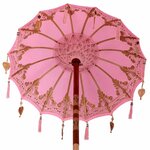 vidaXL Parasol balinais avec base Rose 95 x 95 x 260 cm