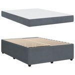 vidaXL Cadre de lit avec matelas Gris foncé 140 x 200 cm tissu