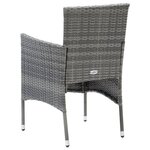 vidaXL Ensemble à manger de jardin coussins 3Pièces Résine tressée Gris