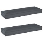 vidaXL Set de coussins de palette 2 Pièces Anthracite 120 x 40 x 8 cm
