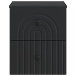 vidaXL Cabinet de chevet mural 2 Pièces Noir 33 x 34 5 x 40 cm