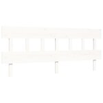 vidaXL Cadre de lit avec tête de lit blanc Super King Size bois massif