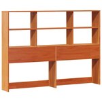 vidaXL Lit bibliothèque sans matelas cire marron 135x190 cm pin massif
