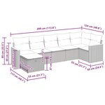 vidaXL Salon de jardin avec coussins 7 Pièces beige résine tressée