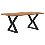 vidaXL Table à manger marron clair bois de chêne massif rectangulaire