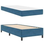 vidaXL Cadre de lit avec matelas Bleu foncé 90 x 200 cm tissu