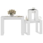 vidaXL Tables gigognes 3 Pièces Blanc brillant Bois d'ingénierie